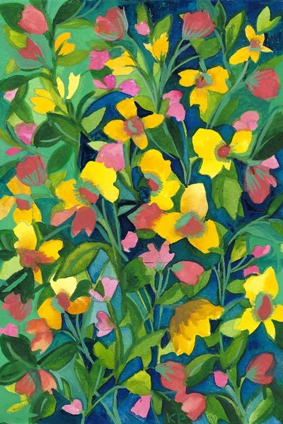 Japanese Anemones II by Kim Parker framed canvas print