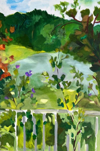 Hillsides: Hibiscus By The Lake by Kim Parker