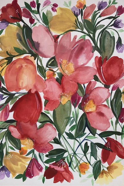 Red Poppies by Kim Parker framed canvas print