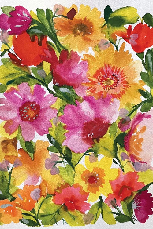 Spring Zinnias by Kim Parker wall art