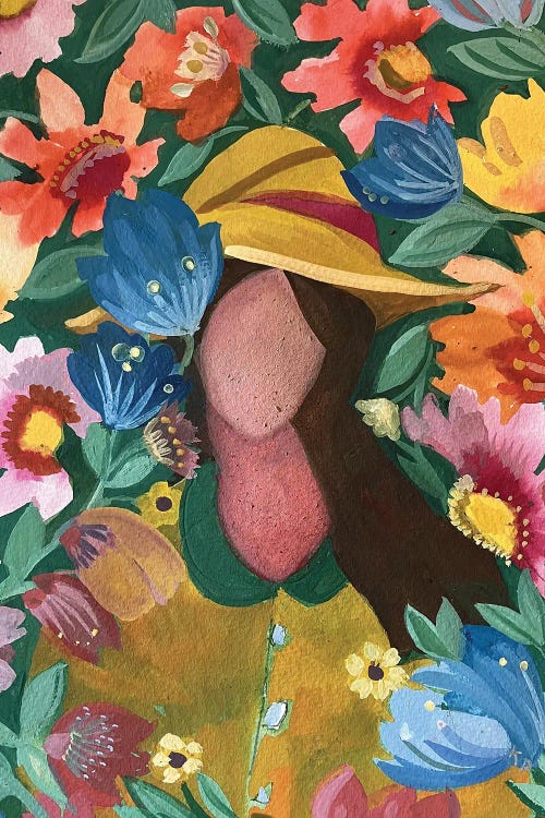 Self-Portrait In The Garden by Kim Parker wall art