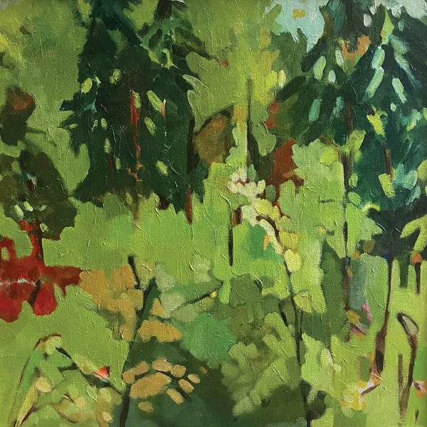 Fine Art Print: The Yard With Pines by Kim Parker