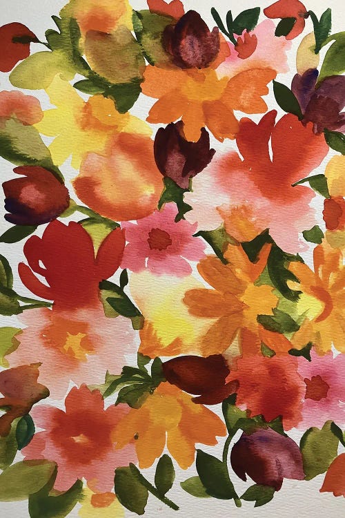 Orange Zinnias II by Kim Parker wall art