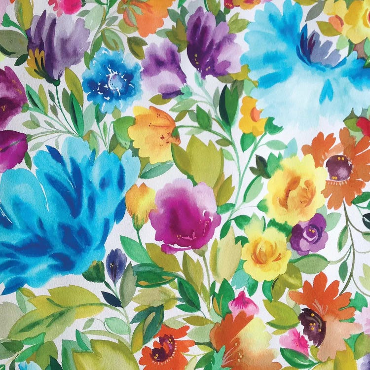 Turquoise Zinnias by Kim Parker wall art