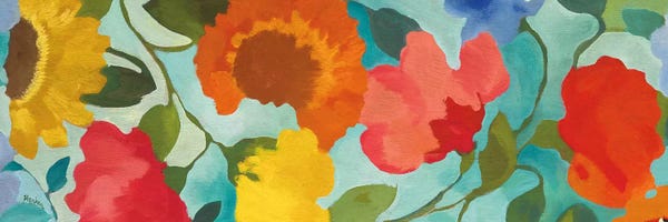 Poppies: Blue Pan I by Kim Parker