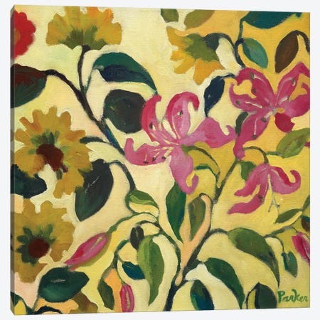 Pink Lilies Canvas Print #KPA57} by Kim Parker Canvas Artwork
