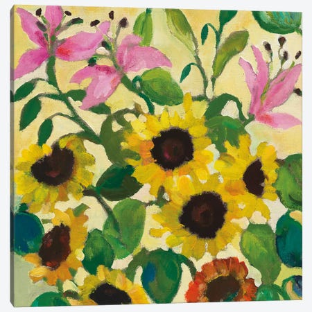Sunflowers & Lilies Canvas Print #KPA58} by Kim Parker Art Print