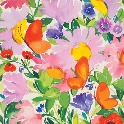 Butterflies & Echinacea by Kim Parker framed canvas print