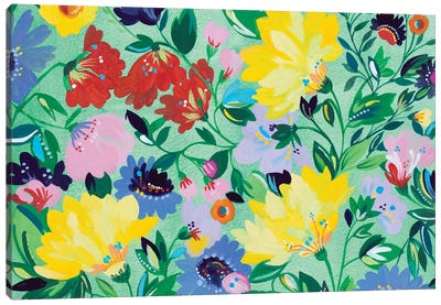 Mint Garden Textile Canvas Art Print - Kim Parker