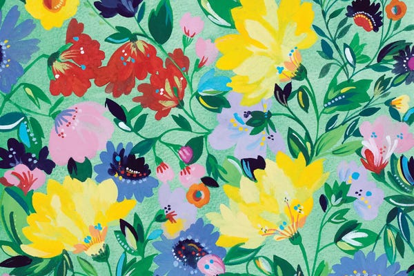 Kim Parker: Mint Garden Textile by Kim Parker