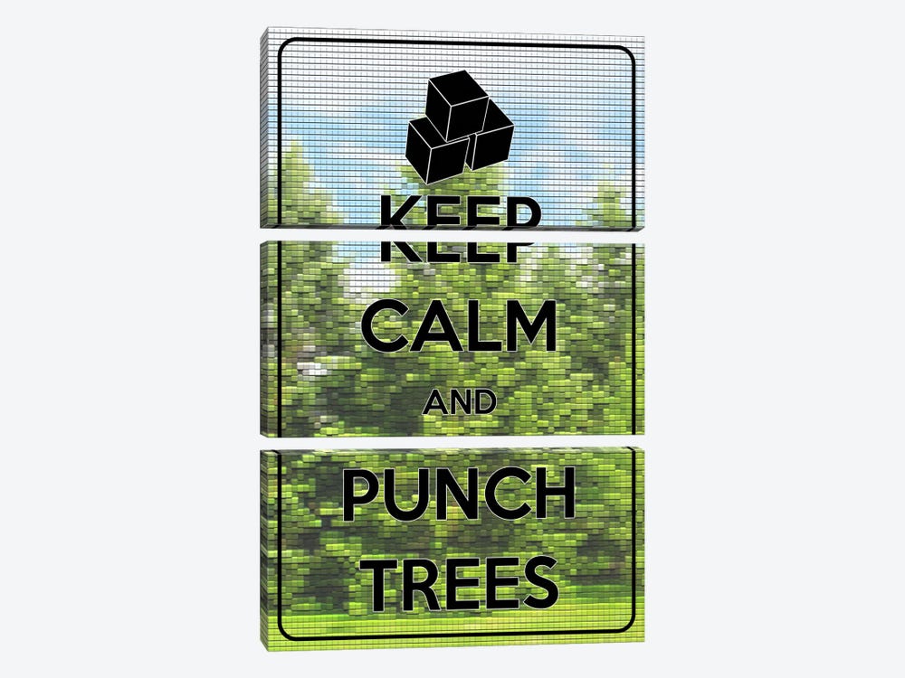 Keep Calm & Punch Trees by Unknown Artist 3-piece Canvas Print