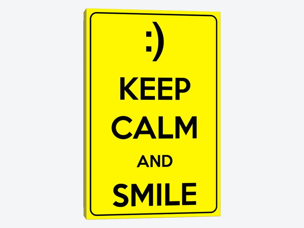 Keep Calm & Smile by Unknown Artist 1-piece Canvas Print