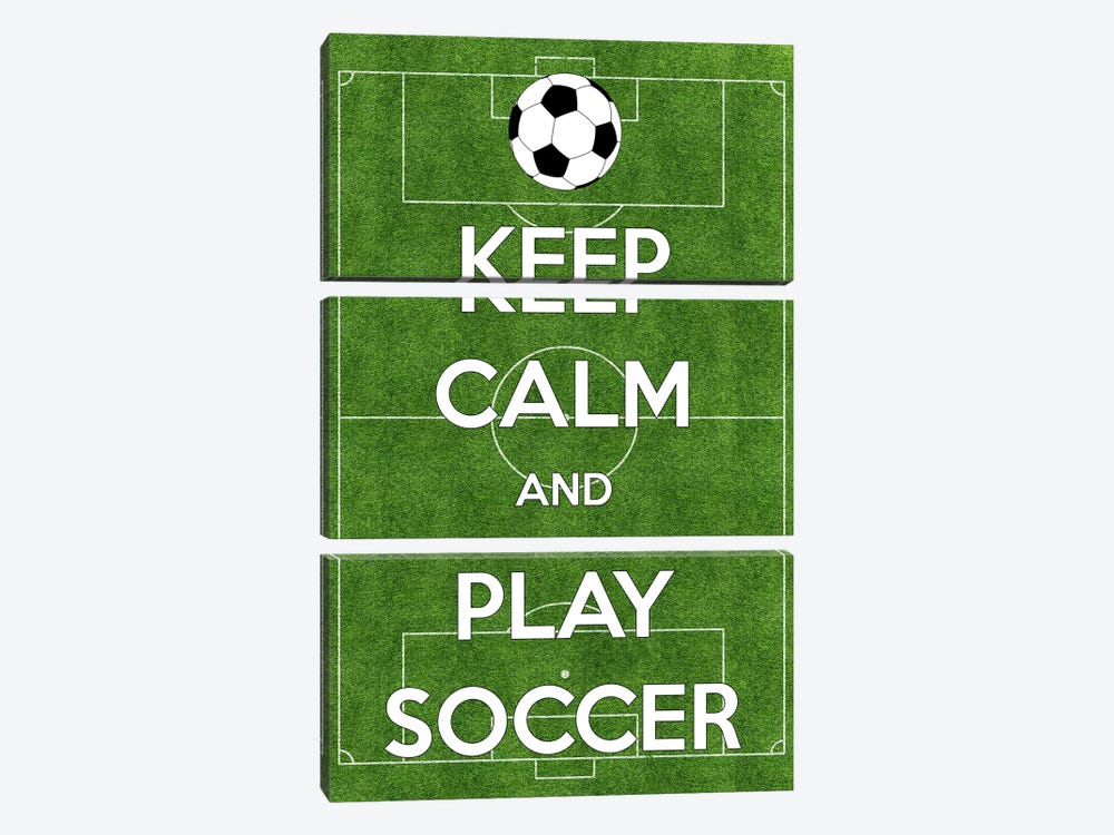 Keep Calm & Play Soccer by 5by5collective 3-piece Canvas Artwork