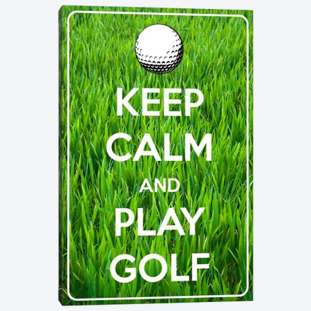 Keep Calm & Play Golf Canvas Print #KPC25} by 5by5collective Canvas Print