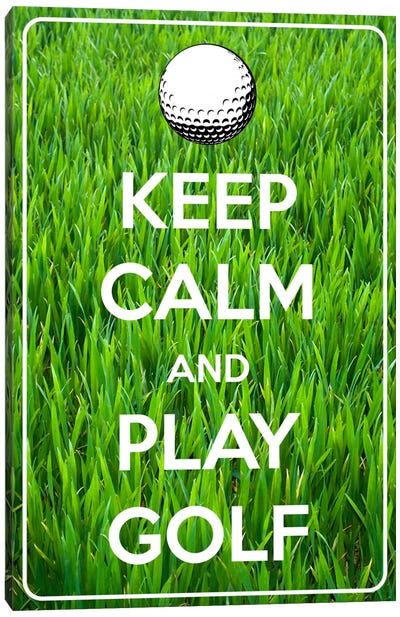 Keep Calm & Play Golf Canvas Art Print - Kitsch Opus