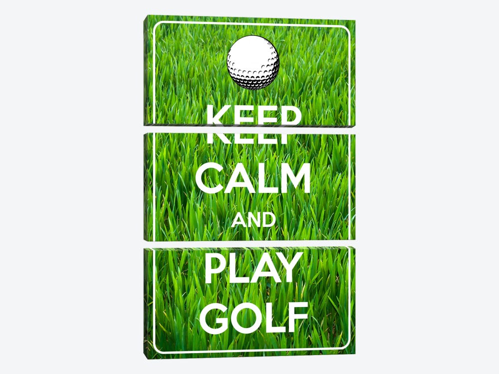 Keep Calm & Play Golf by 5by5collective 3-piece Canvas Art Print