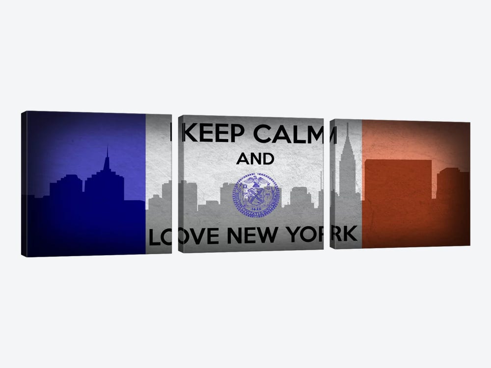 Keep Calm & Love New York by 5by5collective 3-piece Canvas Art Print