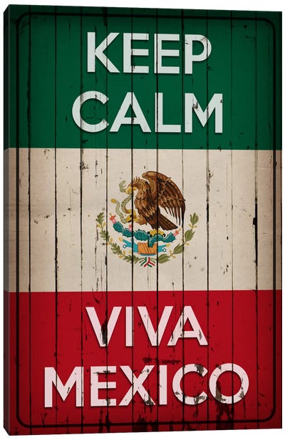 Keep Calm & Viva Mexico Canvas Art Print - Typography