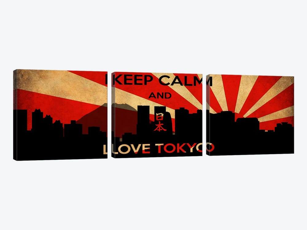 Keep Calm & Love Tokyo by 5by5collective 3-piece Canvas Wall Art
