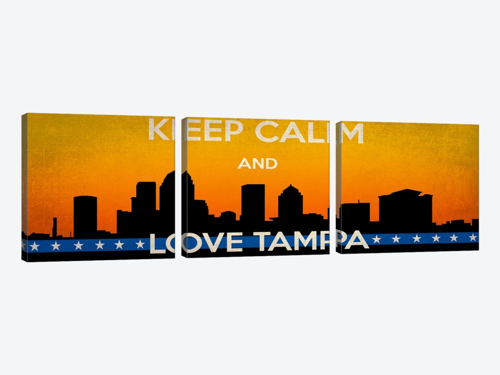 Keep Calm & Love Tampa by 5by5collective 3-piece Canvas Print