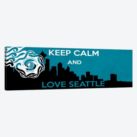 Keep Calm & Love Seattle Canvas Print #KPC43} by 5by5collective Canvas Wall Art