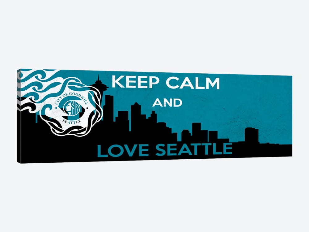 Keep Calm & Love Seattle by 5by5collective 1-piece Canvas Art Print