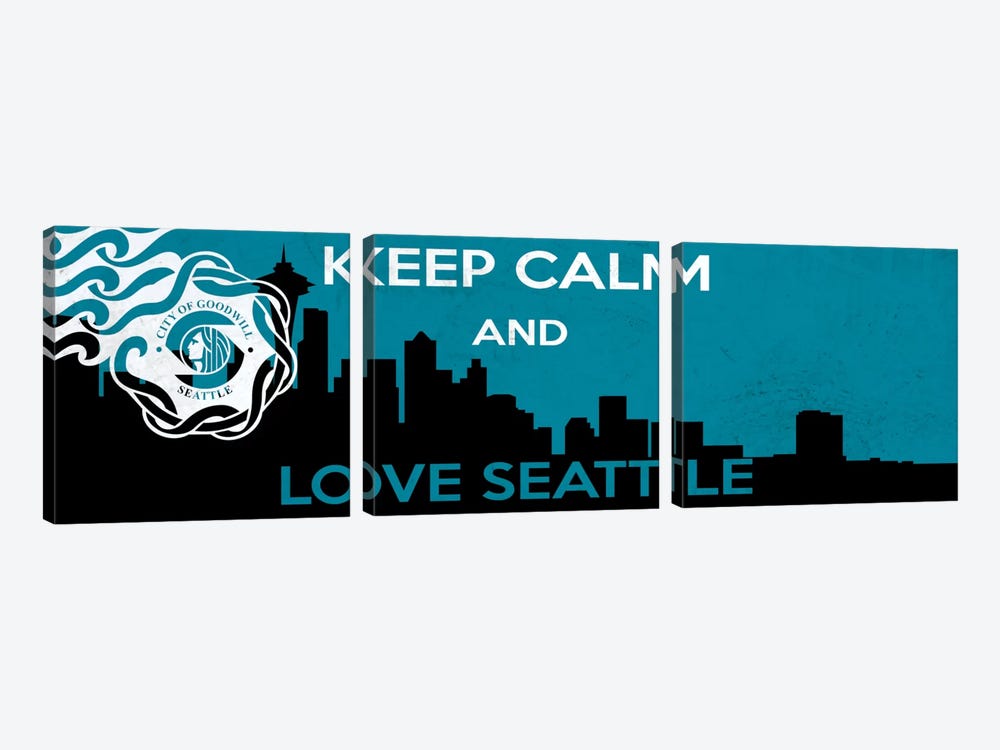 Keep Calm & Love Seattle by 5by5collective 3-piece Art Print