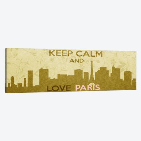 Keep Calm & Love Paris Canvas Print #KPC44} by 5by5collective Art Print