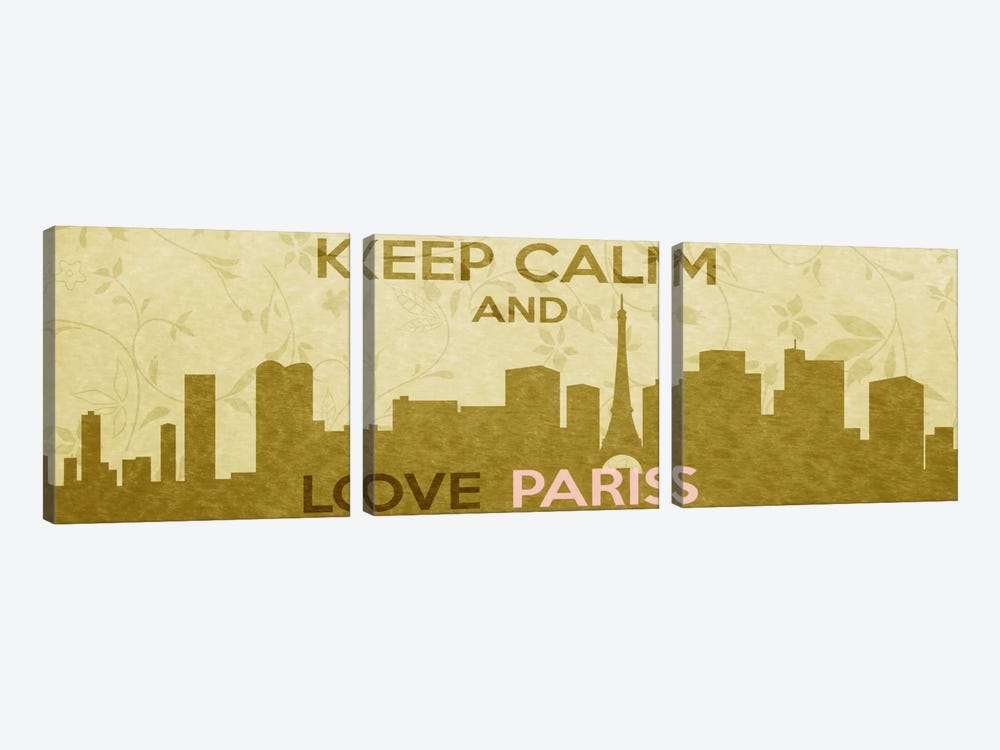 Keep Calm & Love Paris by Unknown Artist 3-piece Canvas Wall Art