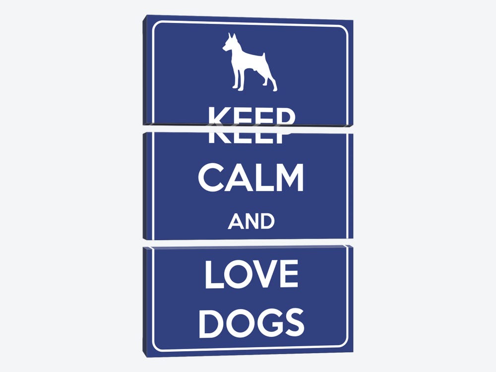 Keep Calm & Love Dogs by 5by5collective 3-piece Canvas Art