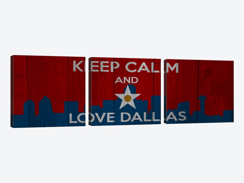 Keep Calm & Love Dallas by 5by5collective 3-piece Art Print