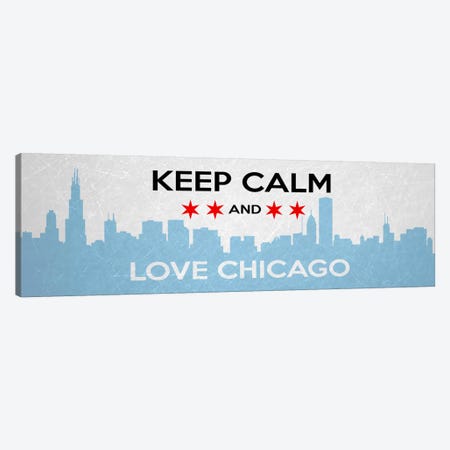 Keep Calm & Love Chicago Canvas Print #KPC48} by 5by5collective Canvas Wall Art