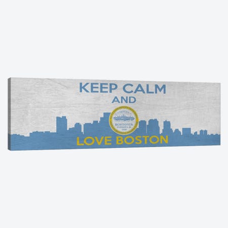 Keep Calm & Love Boston Canvas Print #KPC50} by 5by5collective Art Print