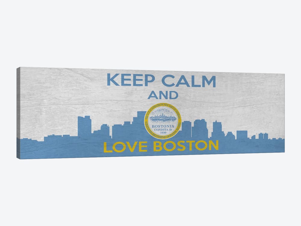 Keep Calm & Love Boston by 5by5collective 1-piece Canvas Print