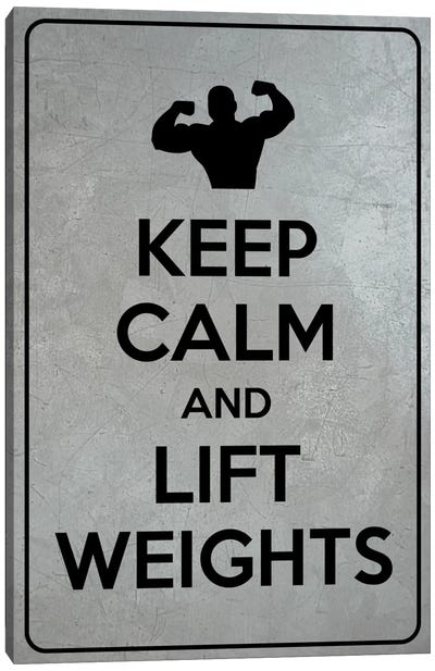 Keep Calm & Lift Weights Canvas Art Print - Gym Art