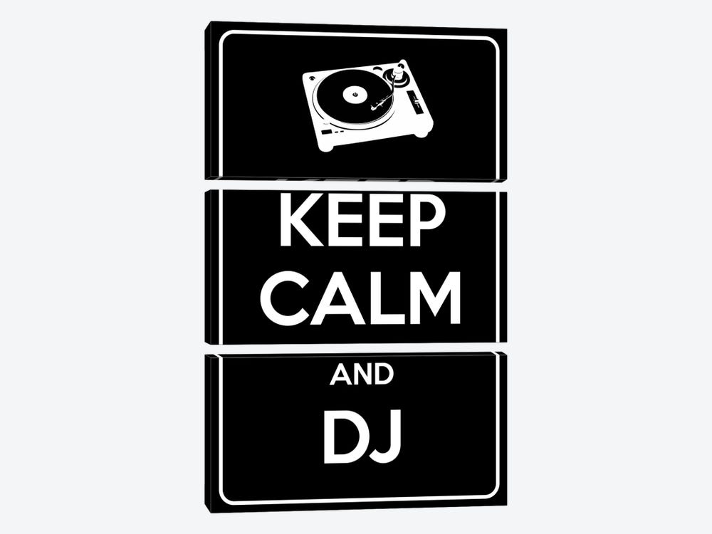 Keep Calm & Dj by 5by5collective 3-piece Canvas Art