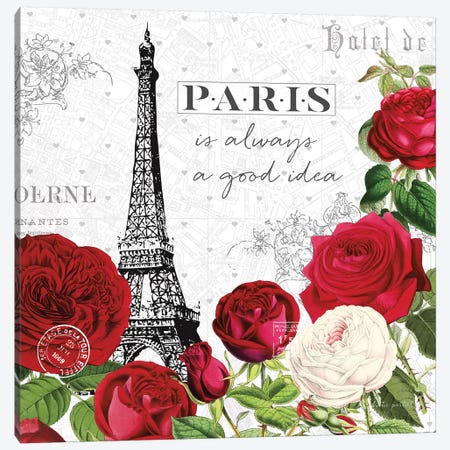 Rouge Paris II Canvas Print #KPE1} by Katie Pertiet Canvas Art Print