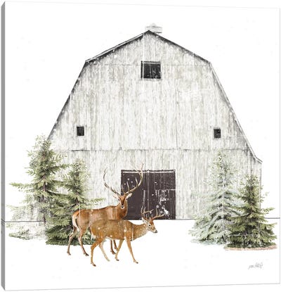 Wooded Holiday VI Canvas Art Print - Deer Art