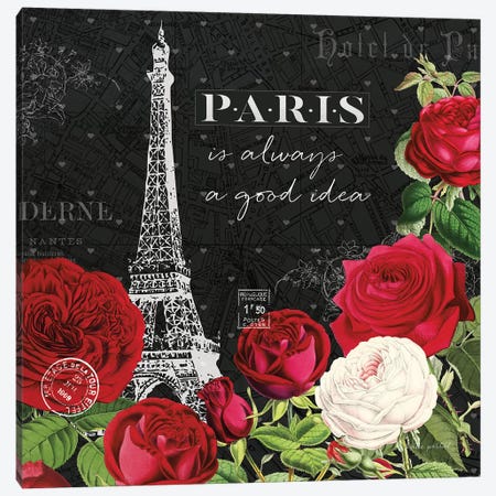 Rouge Paris II In Black Canvas Print #KPE2} by Katie Pertiet Canvas Print
