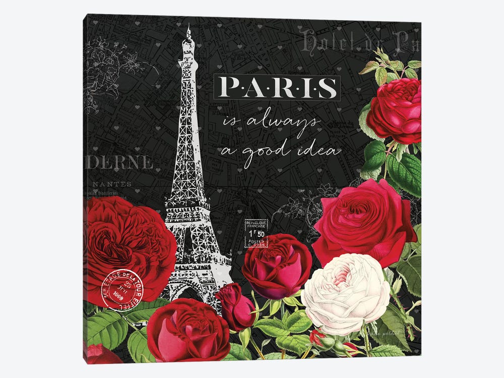 Rouge Paris II In Black by Katie Pertiet 1-piece Canvas Artwork