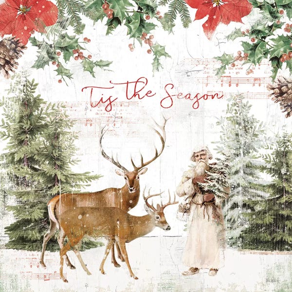 Reindeer: Wooded Holiday II by Katie Pertiet