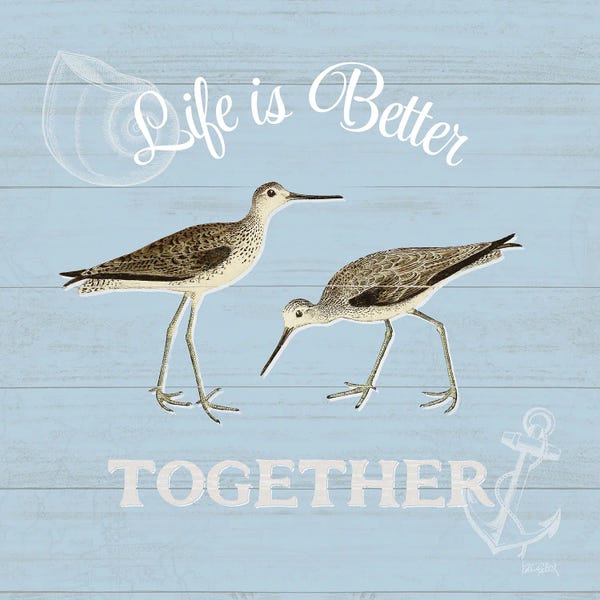 Nautical Living Room: Bayside IV Blue by Katie Pertiet