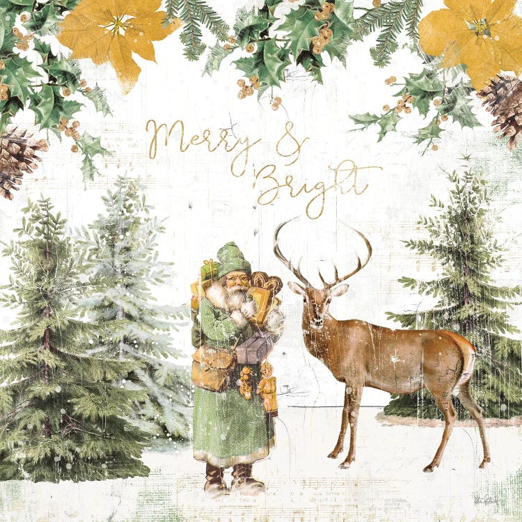 Wooded Holiday III Gold by Katie Pertiet wall art
