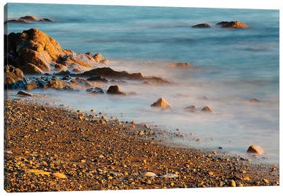 Seascape With Long Exposure At Browning Beach, Sechelt, British Columbia, Canada Canvas Art Print