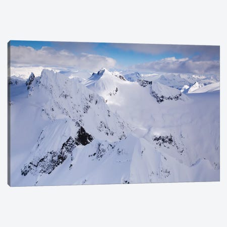 Aerial View Of Deep Snow In The Coast Mountains, Near Squamish And Whistler, British Columbia, Canada Canvas Print #KPI2} by Kristin Piljay Art Print