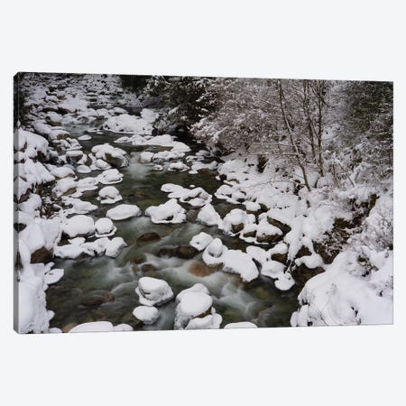 Long Exposure Of River In Winter In Squamish, British Columbia, Canada Canvas Print #KPI5} by Kristin Piljay Canvas Art
