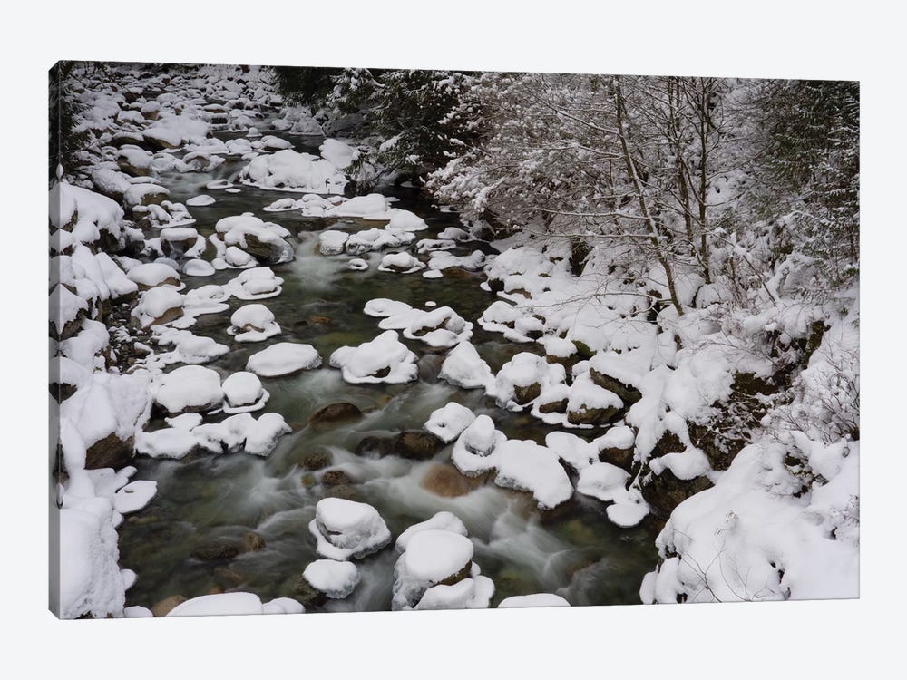 Long Exposure Of River In Winter In Squamish, British Columbia, Canada by Kristin Piljay 1-piece Art Print