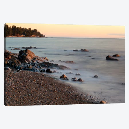 Seascape With Long Exposure At Browning Beach, Sechelt, British Columbia, Canada Canvas Print #KPI9} by Kristin Piljay Canvas Print
