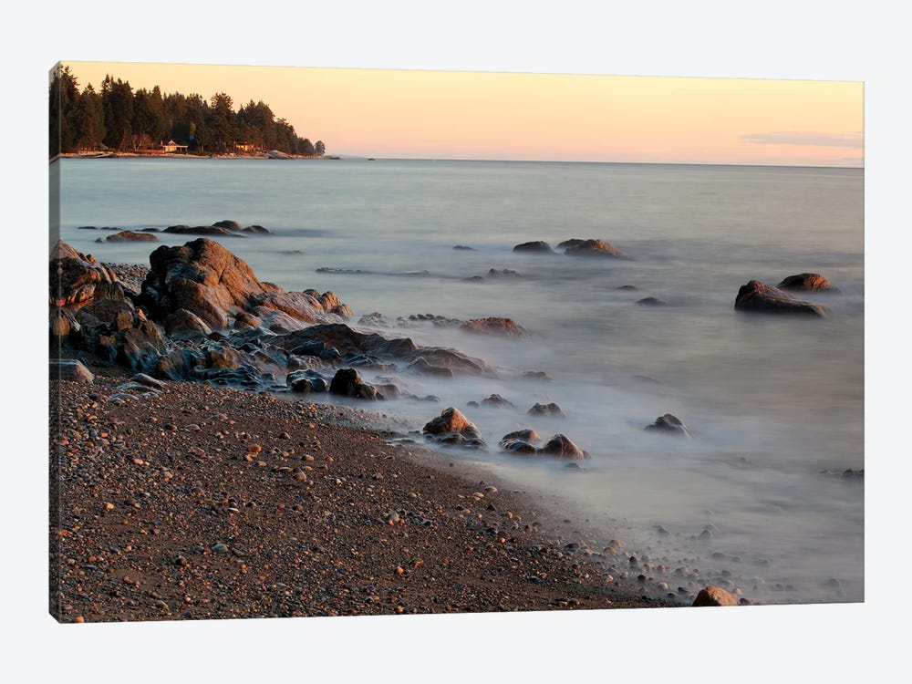 Seascape With Long Exposure At Browning Beach, Sechelt, British Columbia, Canada by Kristin Piljay 1-piece Art Print