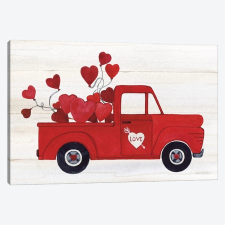 Rustic Valentine Truck Canvas Print #KPM11} by Kathleen Parr McKenna Canvas Print